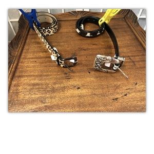 S & M, Woman’s, belts(2),Animal print, calf hair.: